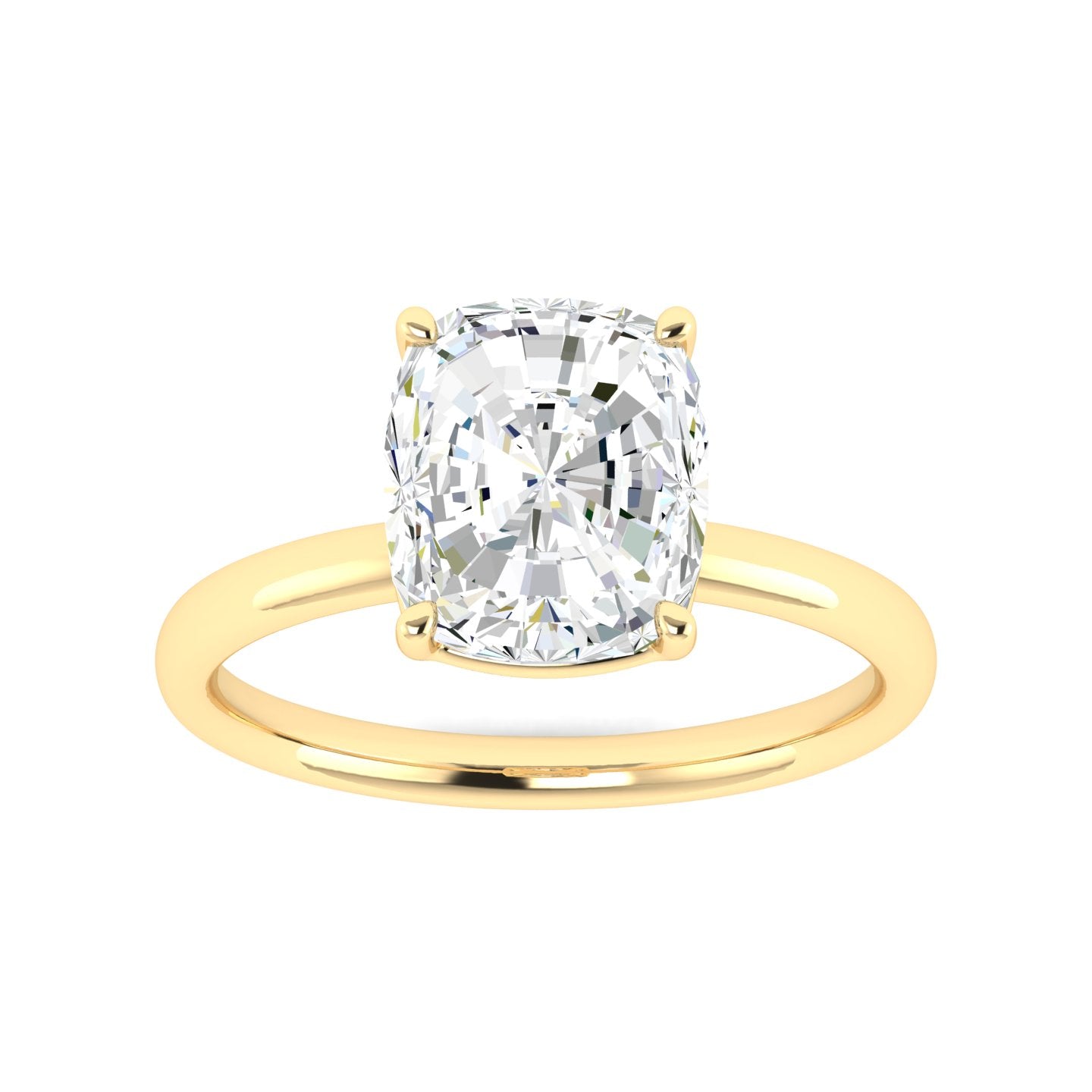 Lab Grown 3 Carat Diamond Ring in 14K Yellow Gold – VVS2 Clarity, D Color