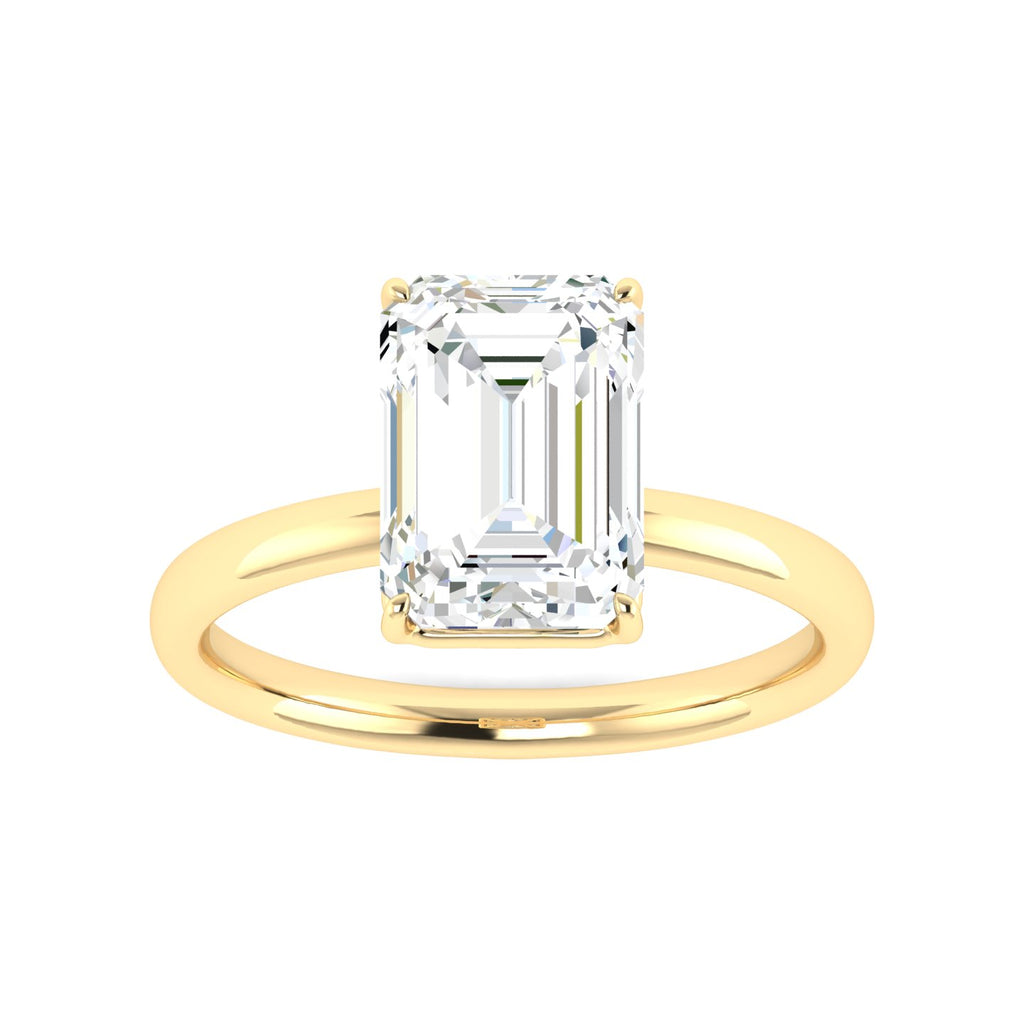 Lab Grown 3 Carat Diamond Ring in 14K Yellow Gold – VVS2 Clarity, D Color