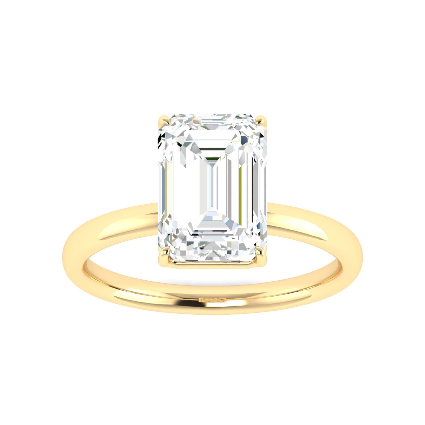 Lab Grown 3 Carat Diamond Ring in 14K Yellow Gold – VVS2 Clarity, D Color
