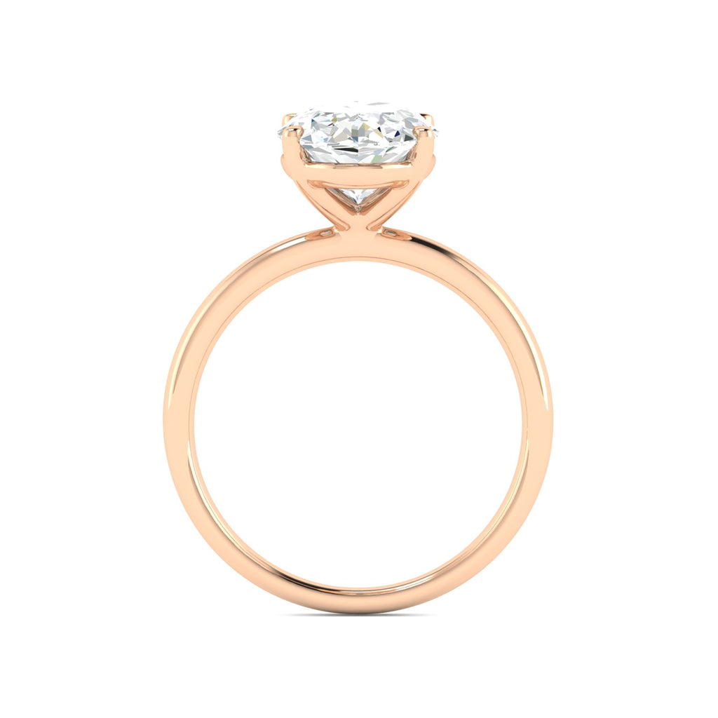 Lab Grown 3 Carat Diamond Ring in 14K Rose Gold – VVS2 Clarity, D Color