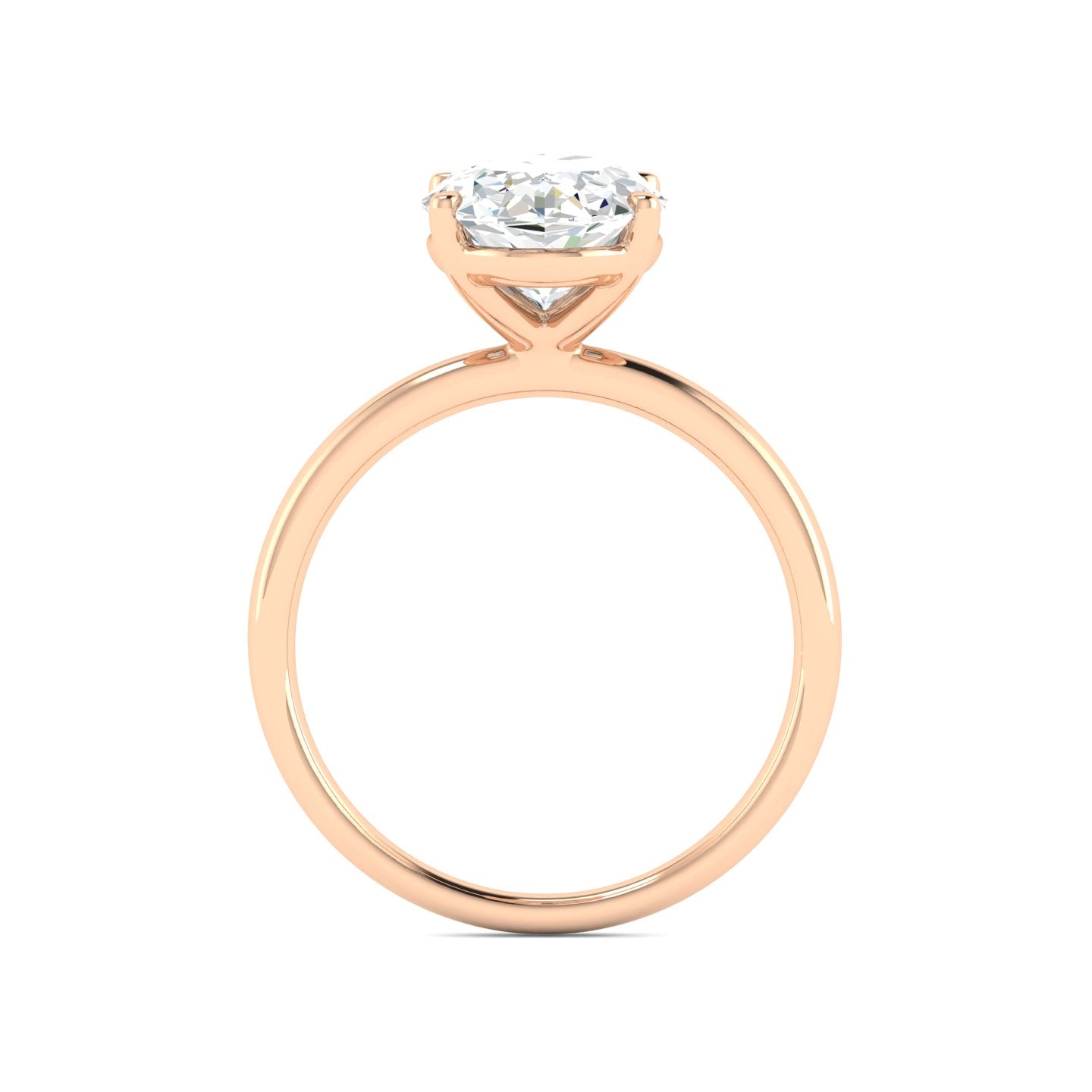 Lab Grown 3 Carat Diamond Ring in 14K Rose Gold – VVS2 Clarity, D Color