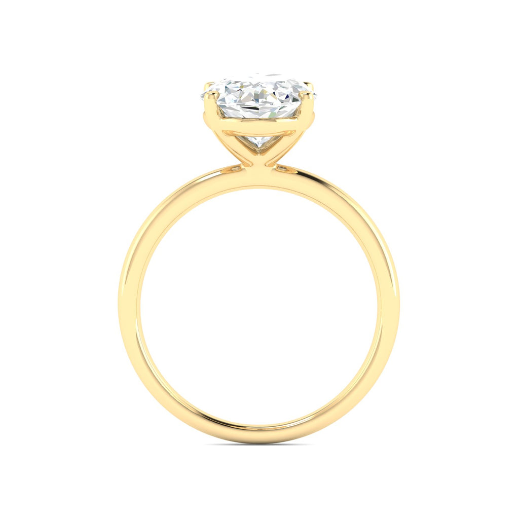 Lab Grown 3 Carat Diamond Ring in 14K Yellow Gold – VVS2 Clarity, D Color