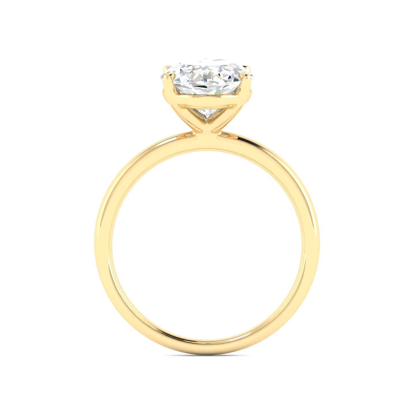 Lab Grown 3 Carat Diamond Ring in 14K Yellow Gold – VVS2 Clarity, D Color