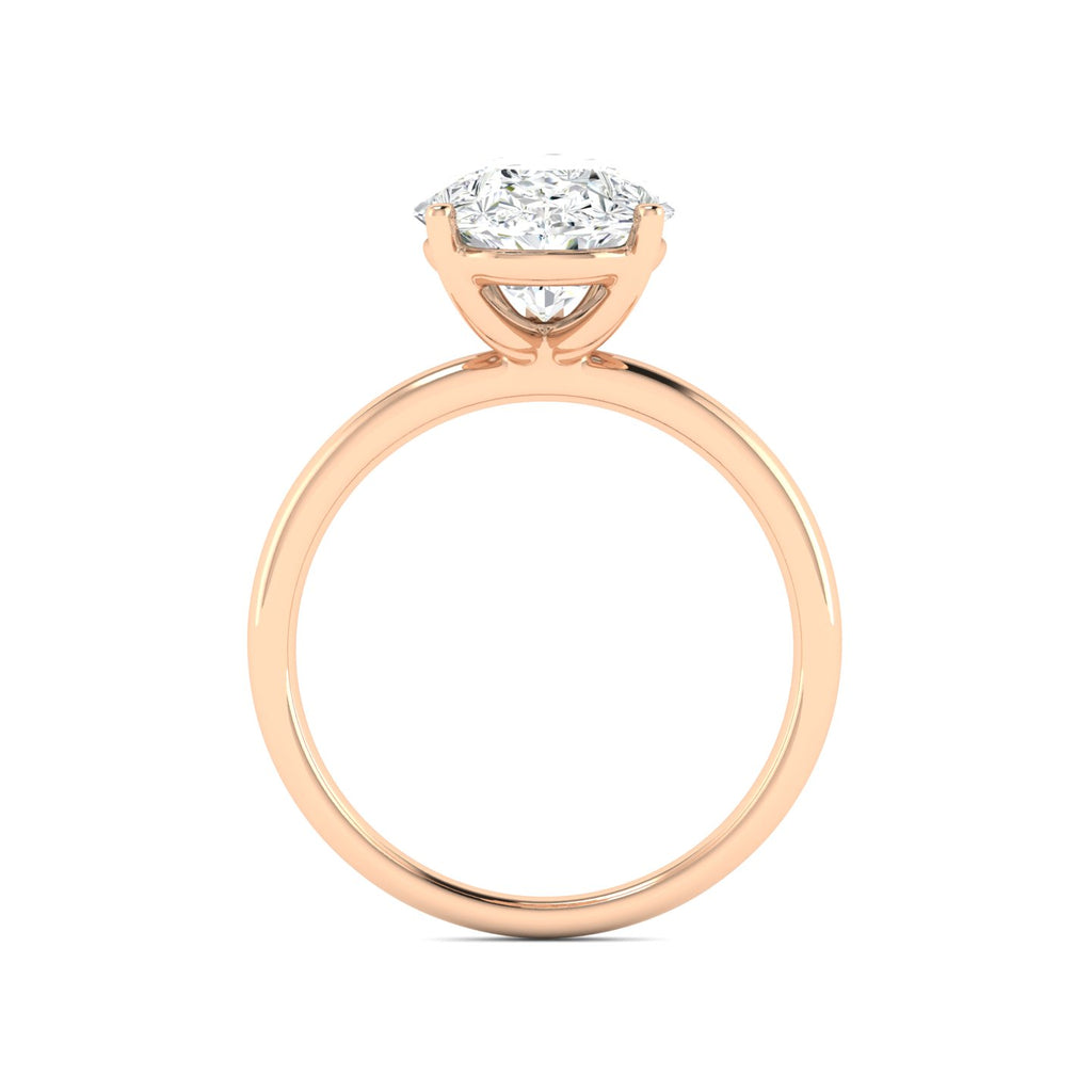 Lab Grown 3 Carat Diamond Ring in 14K Rose Gold – VVS2 Clarity, D Color