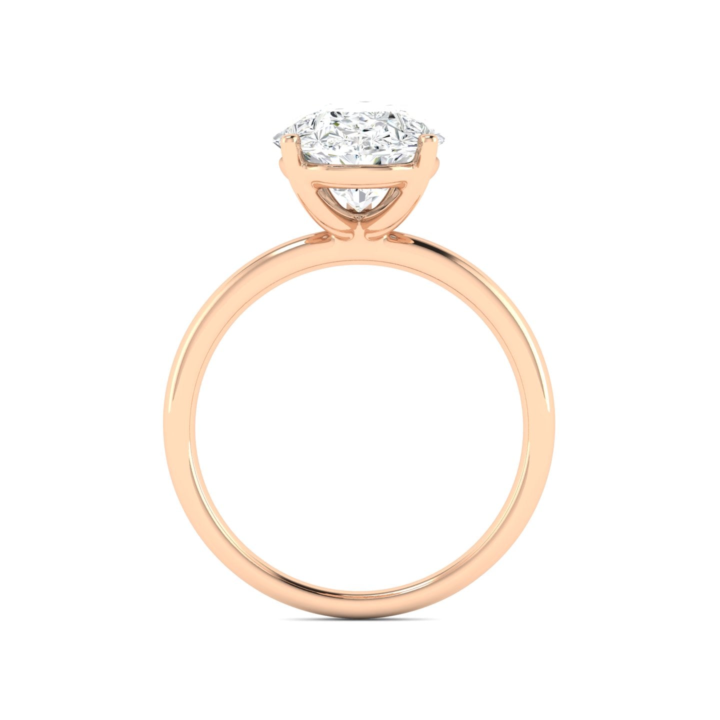 Lab Grown 3 Carat Diamond Ring in 14K Rose Gold – VVS2 Clarity, D Color