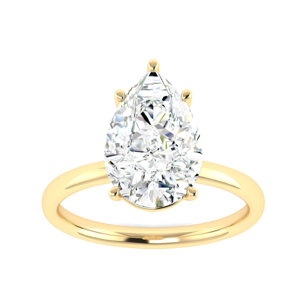 Lab Grown 3 Carat Diamond Ring in 14K Yellow Gold – VVS2 Clarity, D Color