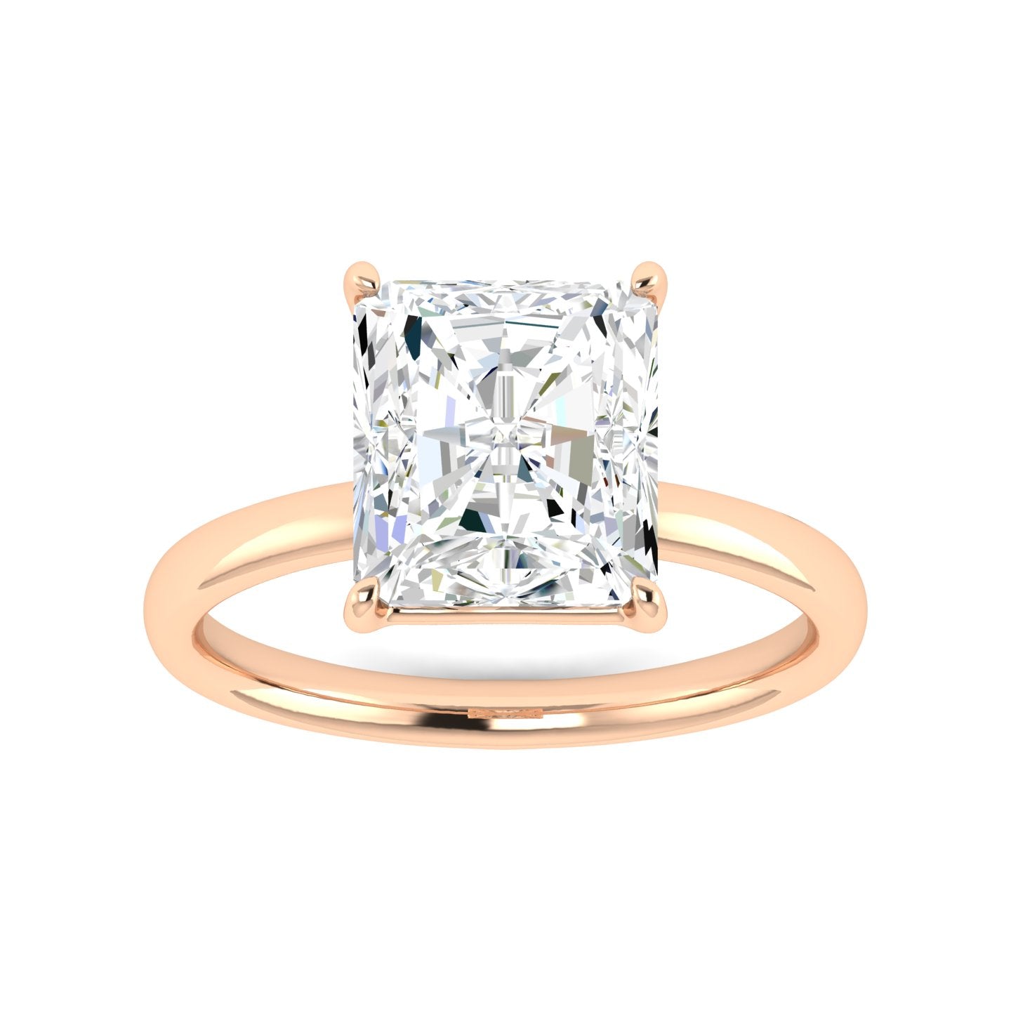 Lab Grown 3 Carat Diamond Ring in 14K Rose Gold – VVS2 Clarity, D Color
