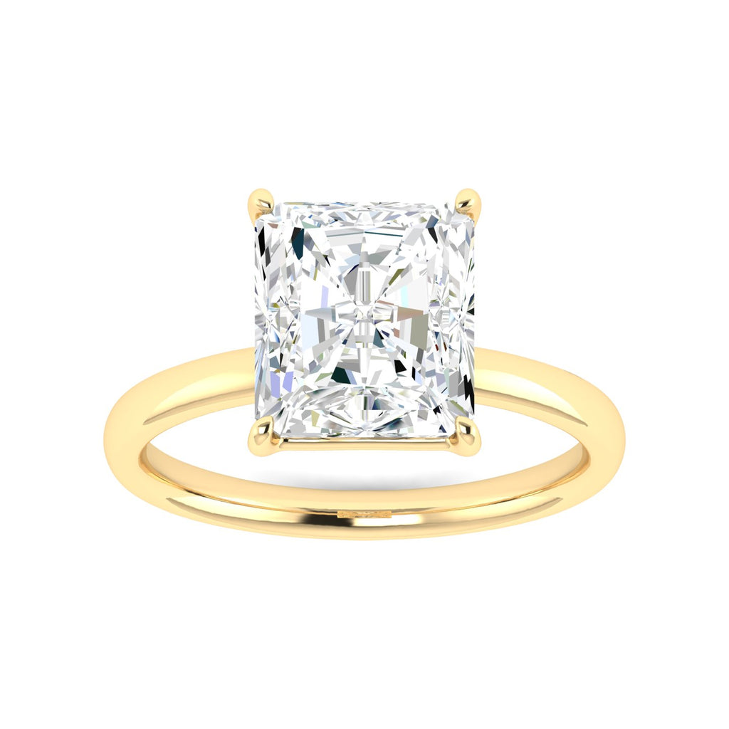 Lab Grown 3 Carat Diamond Ring in 14K Yellow Gold – VVS2 Clarity, D Color