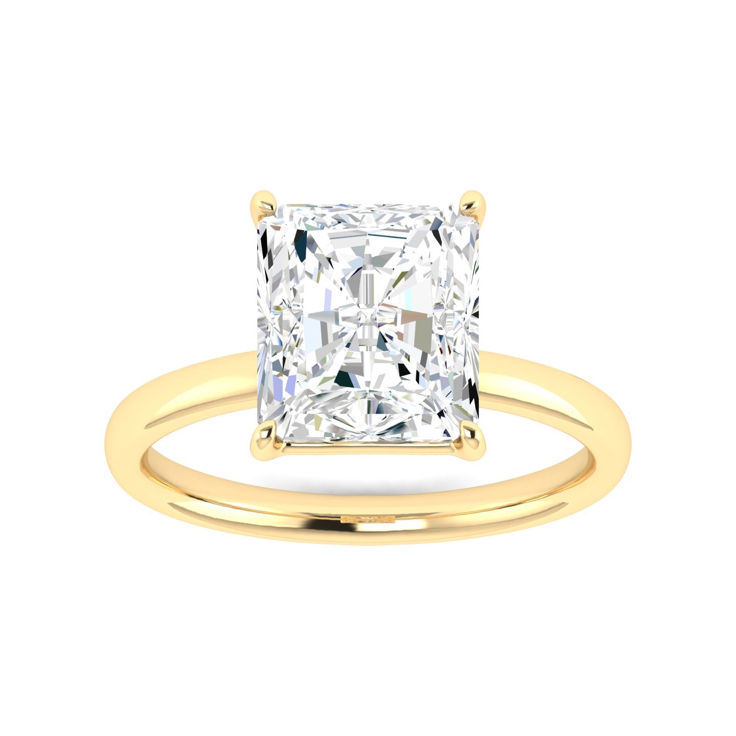 Lab Grown 3 Carat Diamond Ring in 14K Yellow Gold – VVS2 Clarity, D Color