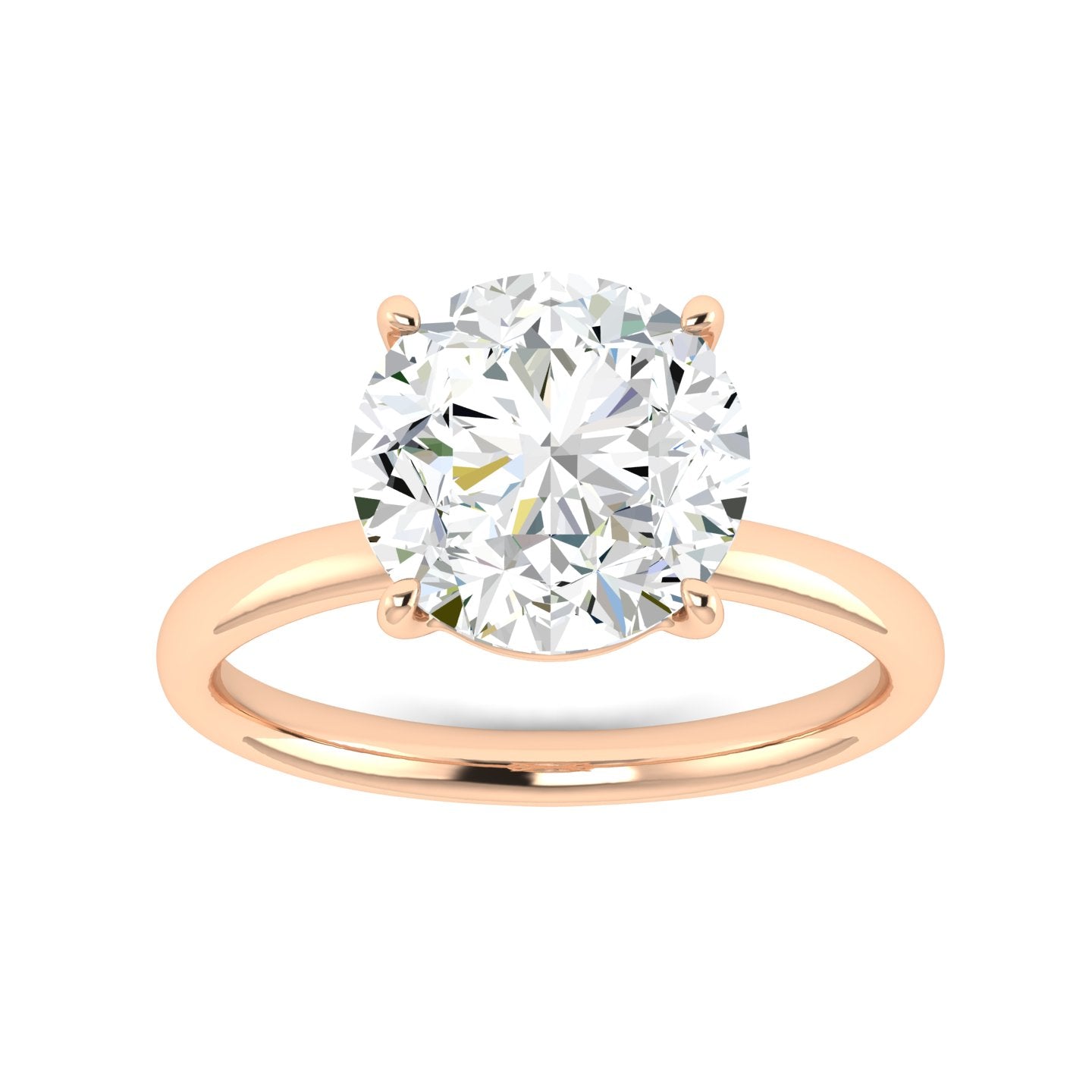 Lab Grown 3 Carat Diamond Ring in 14K Rose Gold – VVS2 Clarity, D Color
