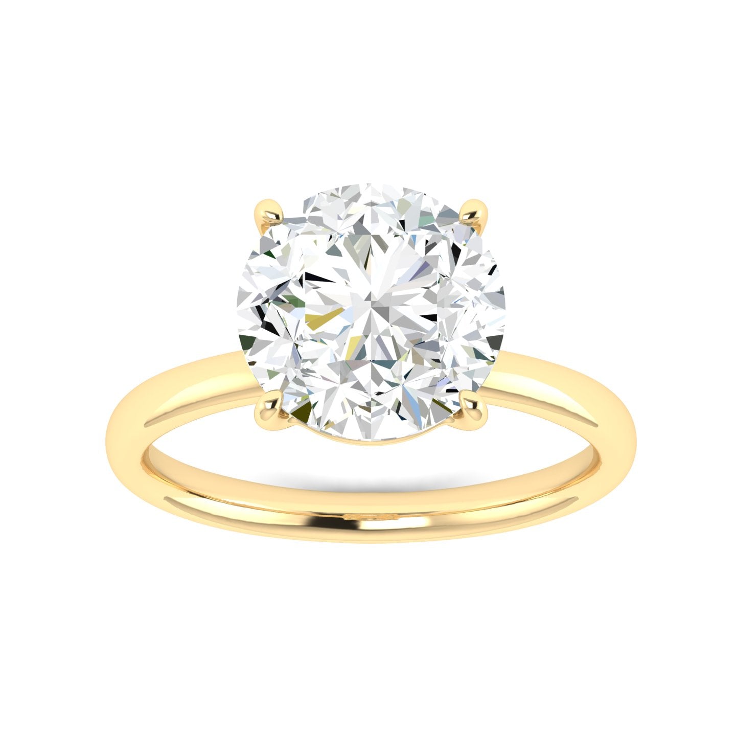Lab Grown 3 Carat Diamond Ring in 14K Yellow Gold – VVS2 Clarity, D Color