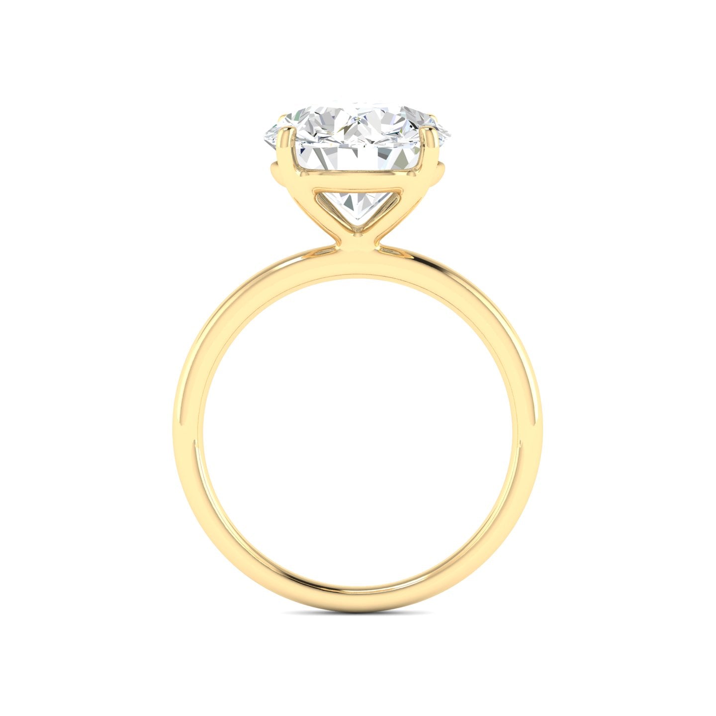 Lab Grown 3 Carat Diamond Ring in 14K Yellow Gold – VVS2 Clarity, D Color